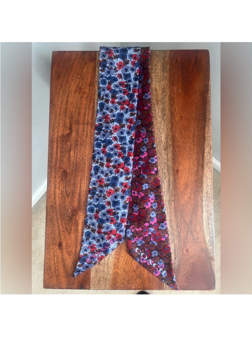 Coach 100% Silk Skinny Scarf EUC
